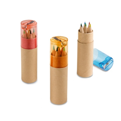 ROLS PENCIL BOX with 6 Colour Pencil Set