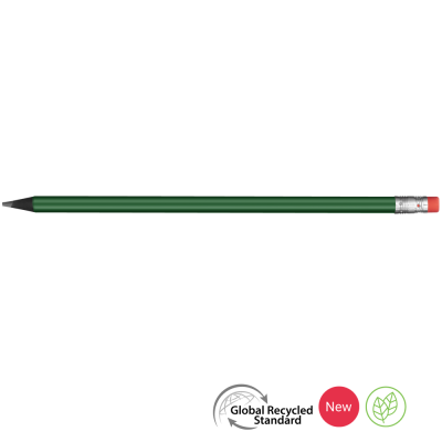 SUPERSAVER GRS RECYCLED PENCIL - GREEN - BLACK with Eraser