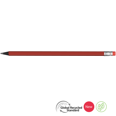 SUPERSAVER GRS RECYCLED PENCIL - RED - BLACK with Eraser