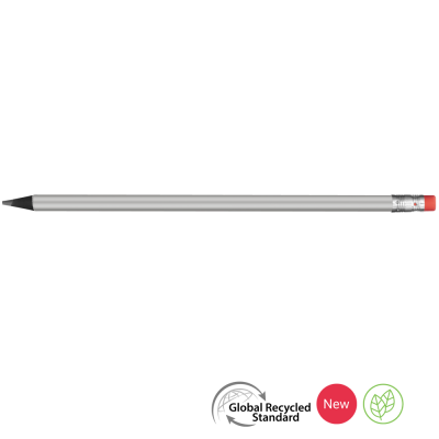 SUPERSAVER GRS RECYCLED PENCIL - SILVER - BLACK with Eraser