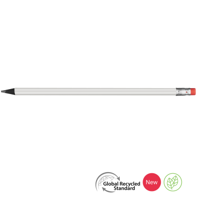 SUPERSAVER GRS RECYCLED PENCIL - WHITE - BLACK with Eraser