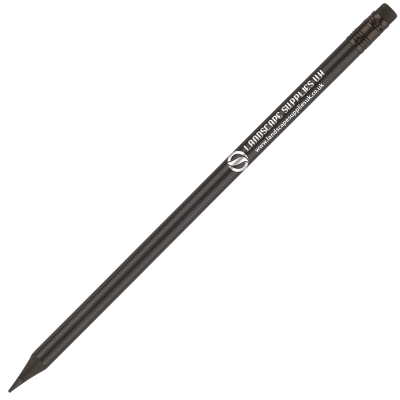 WOOD BLACK KNIGHT PENCIL with Eraser - Sharpened