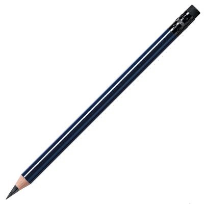 WOOD PENCIL in Dark Blue with Black Eraser