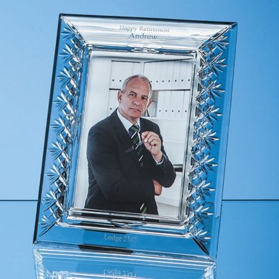 LEAD CRYSTAL PANELLED GLASS PHOTO FRAME