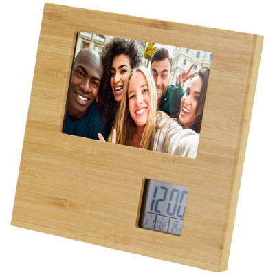 SASA BAMBOO PHOTO FRAME with Thermometer in Natural