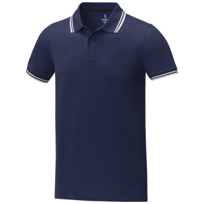 AMARAGO SHORT SLEEVE MENS TIPPING POLO in Navy