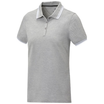 AMARAGO SHORT SLEEVE WOMENS TIPPING POLO in Heather Grey