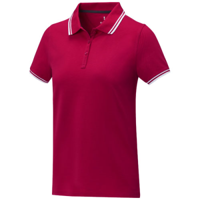 AMARAGO SHORT SLEEVE WOMENS TIPPING POLO in Red