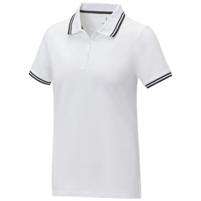 AMARAGO SHORT SLEEVE WOMENS TIPPING POLO in White