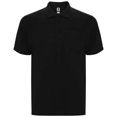 CENTAURO PREMIUM SHORT SLEEVE UNISEX POLO in Solid Black