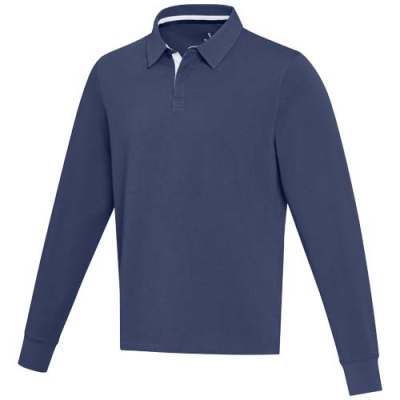 CLYDE UNISEX ORGANIC RUGBY POLO SWEATSHIRT in Navy