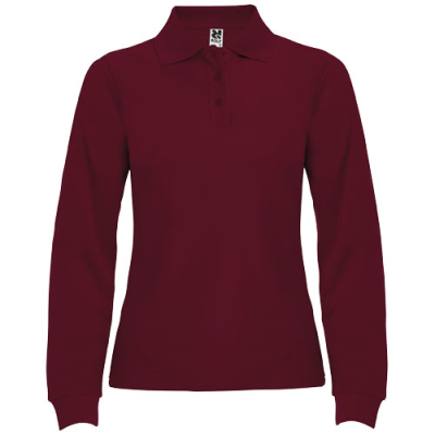 ESTRELLA LONG SLEEVE LADIES POLO in Garnet