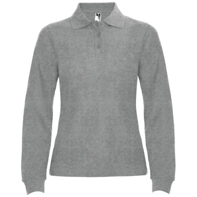 ESTRELLA LONG SLEEVE LADIES POLO in Marl Grey