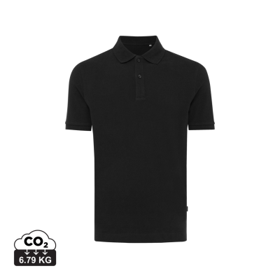 IQONIQ YOSEMITE RECYCLED COTTON PIQUE POLO in Black