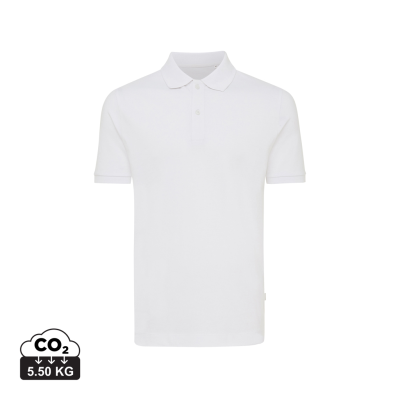 IQONIQ YOSEMITE RECYCLED COTTON PIQUE POLO in Recycled White