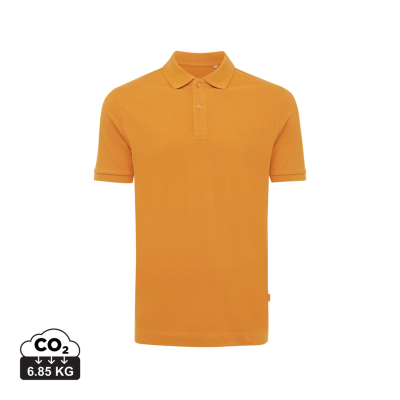 IQONIQ YOSEMITE RECYCLED COTTON PIQUE POLO in Sundial Orange