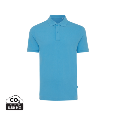 IQONIQ YOSEMITE RECYCLED COTTON PIQUE POLO in Tranquil Blue