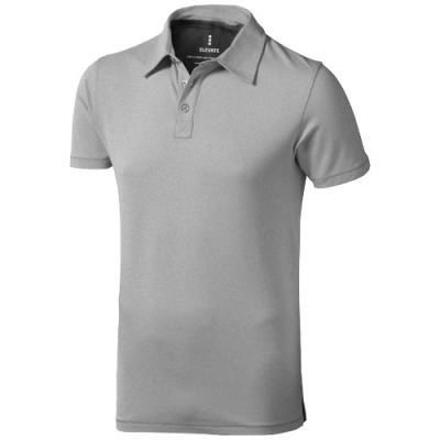 MARKHAM SHORT SLEEVE MENS STRETCH POLO in Grey Melange