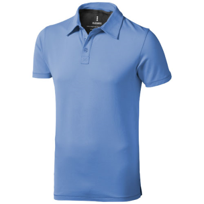 MARKHAM SHORT SLEEVE MENS STRETCH POLO in Light Blue