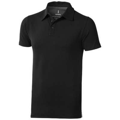 MARKHAM SHORT SLEEVE MENS STRETCH POLO in Solid Black