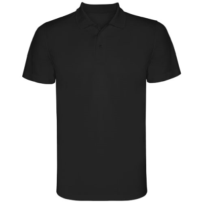 MONZHA SHORT SLEEVE CHILDRENS SPORTS POLO in Solid Black