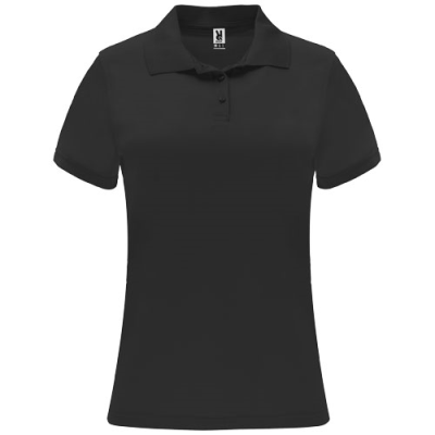 MONZHA SHORT SLEEVE LADIES SPORTS POLO in Solid Black