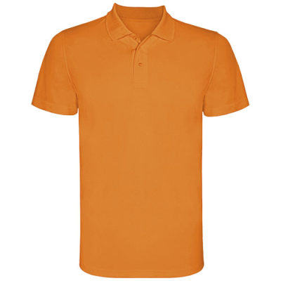 MONZHA SHORT SLEEVE MENS SPORTS POLO in Fluor Orange