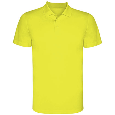 MONZHA SHORT SLEEVE MENS SPORTS POLO in Fluor Yellow