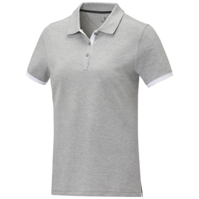 MORGAN SHORT SLEEVE LADIES DUOTONE POLO in Heather Grey