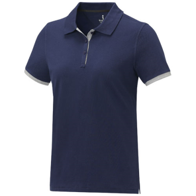 MORGAN SHORT SLEEVE LADIES DUOTONE POLO in Navy