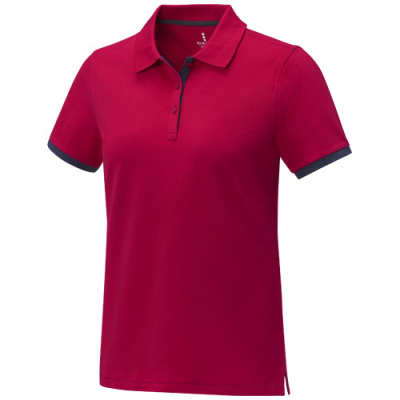 MORGAN SHORT SLEEVE LADIES DUOTONE POLO in Red