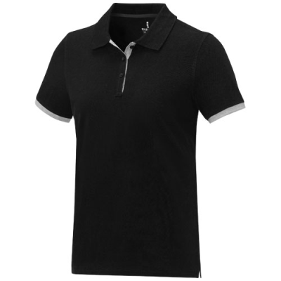 MORGAN SHORT SLEEVE LADIES DUOTONE POLO in Solid Black