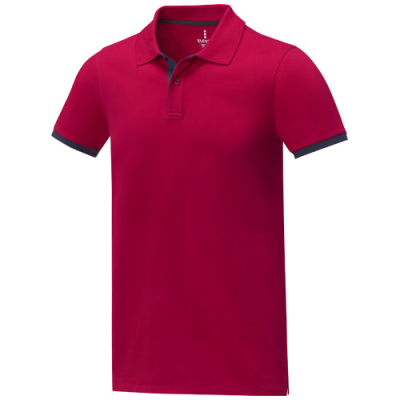 MORGAN SHORT SLEEVE MENS DUOTONE POLO in Red