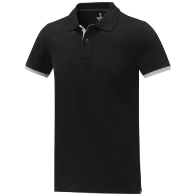 MORGAN SHORT SLEEVE MENS DUOTONE POLO in Solid Black