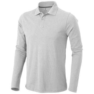 OAKVILLE LONG SLEEVE MENS POLO in Grey Melange