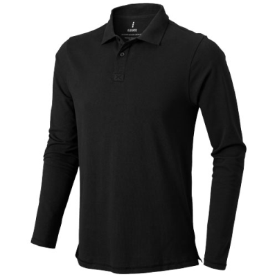 OAKVILLE LONG SLEEVE MENS POLO in Solid Black