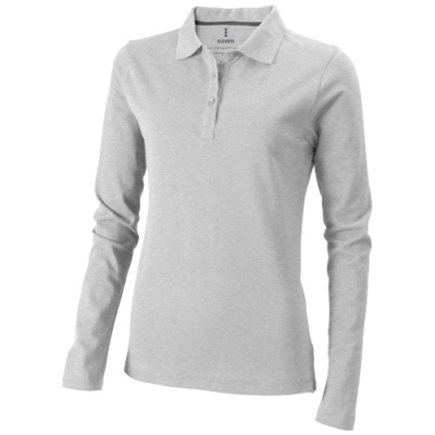 OAKVILLE LONG SLEEVE WOMENS POLO in Grey Melange