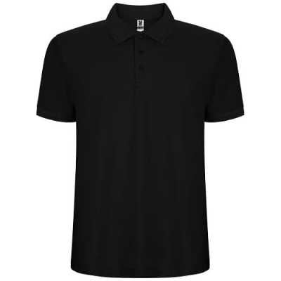 PEGASO PREMIUM SHORT SLEEVE MENS POLO in Solid Black