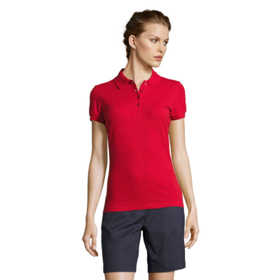 PEOPLE LADIES POLO 210G in Red