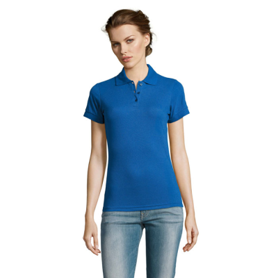 PRIME LADIES POLYCOTTON POLO in Blue