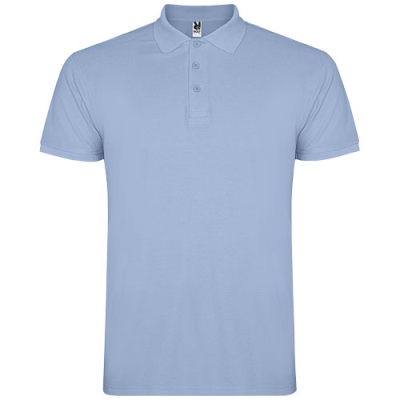 STAR SHORT SLEEVE CHILDRENS POLO in Light Blue