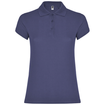 STAR SHORT SLEEVE LADIES POLO in Blue Denim