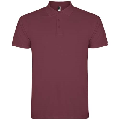 STAR SHORT SLEEVE MENS POLO in Berry Red