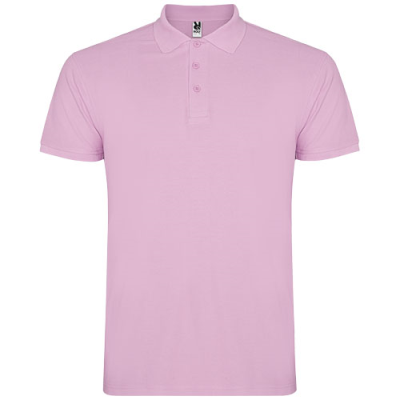 STAR SHORT SLEEVE MENS POLO in Light Pink