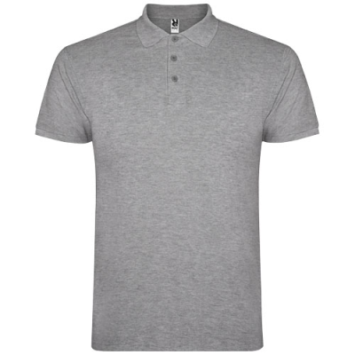 STAR SHORT SLEEVE MENS POLO in Marl Grey