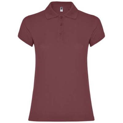 STAR SHORT SLEEVE WOMENS POLO in Berry Red