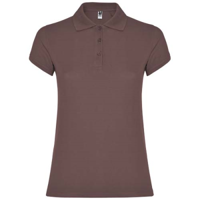 STAR SHORT SLEEVE WOMENS POLO in Pale Red