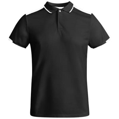 TAMIL SHORT SLEEVE CHILDRENS SPORTS POLO in Solid Black & White