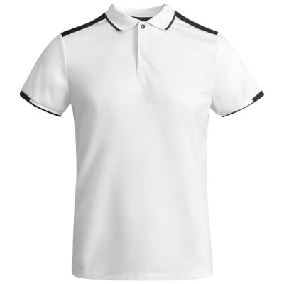 TAMIL SHORT SLEEVE MENS SPORTS POLO in White & Solid Black