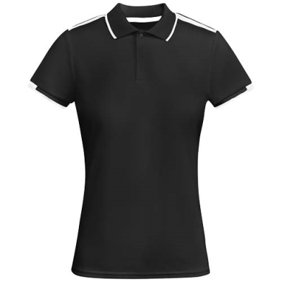 TAMIL SHORT SLEEVE WOMENS SPORTS POLO in Solid Black&White